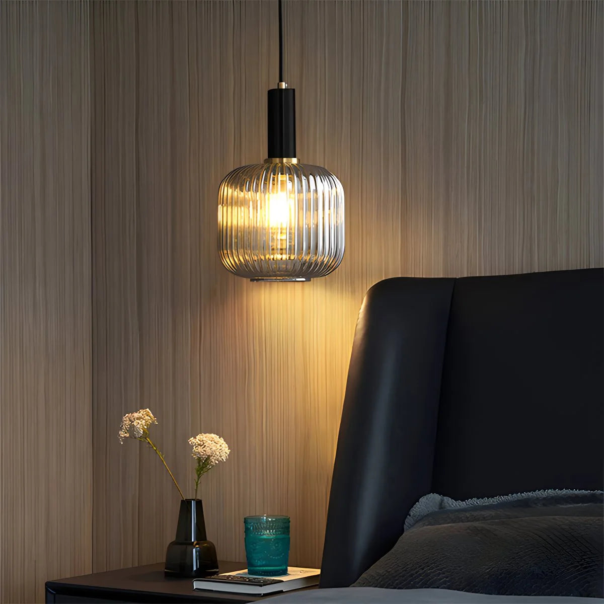 Antizer Nordic Vintage Glass Striped Pendeant Light