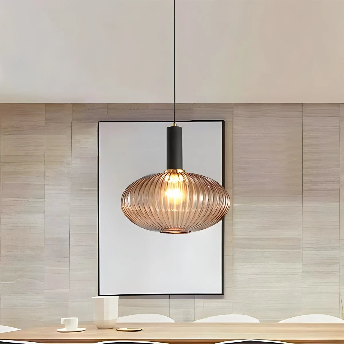 Antizer Nordic Vintage Glass Striped Pendeant Light