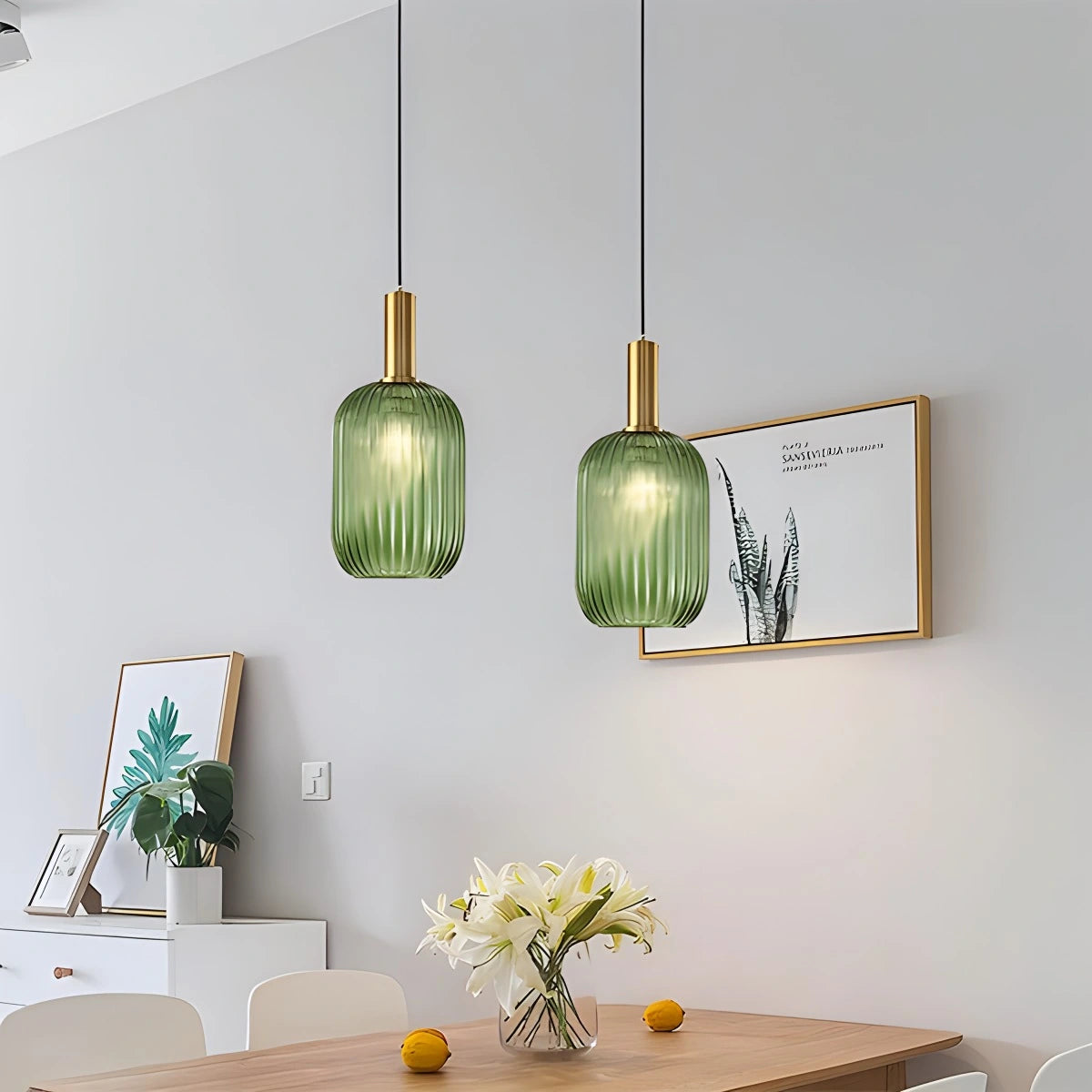 Antizer Nordic Vintage Glass Striped Pendeant Light