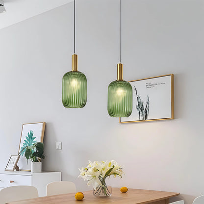 Antizer Nordic Vintage Glass Striped Pendeant Light