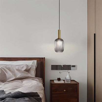 Antizer Nordic Vintage Glass Striped Pendeant Light