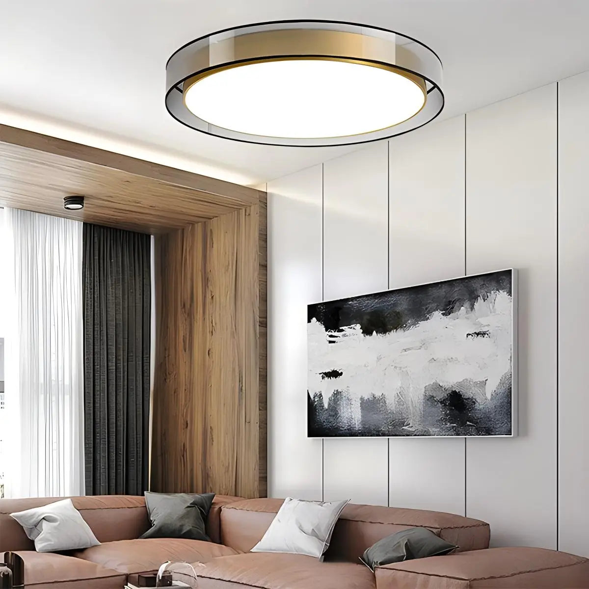 Antizer Simple Round LED Copper Pendant Light Ceiling Lamp