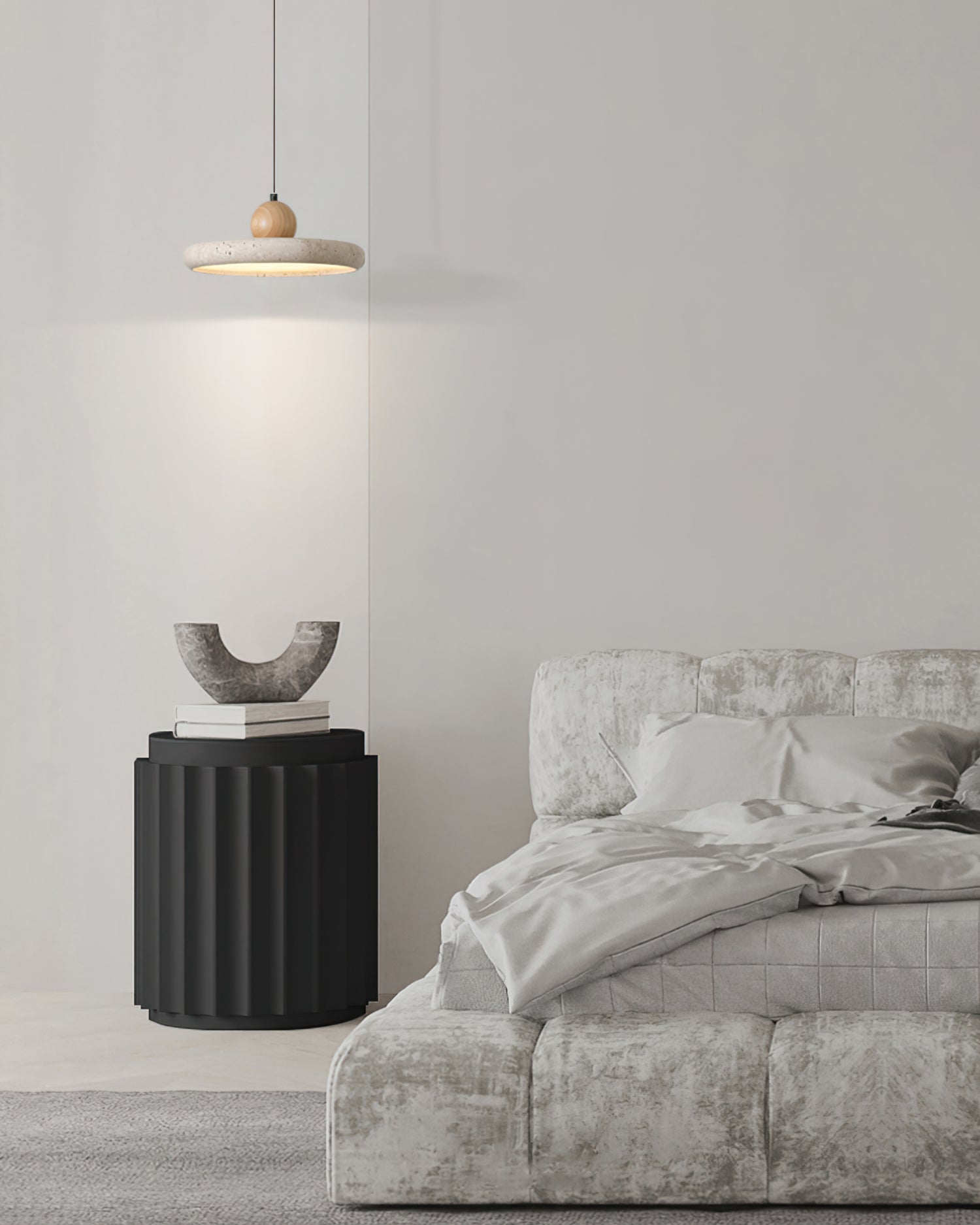 Siyane Modern Yellow Travertine Wood LED Pendant Lamp for Dining Room