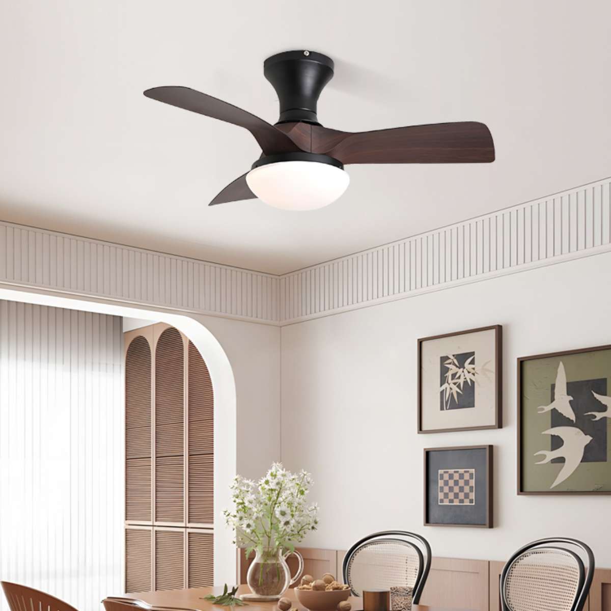 Small Propeller Ceiling Fan with Light