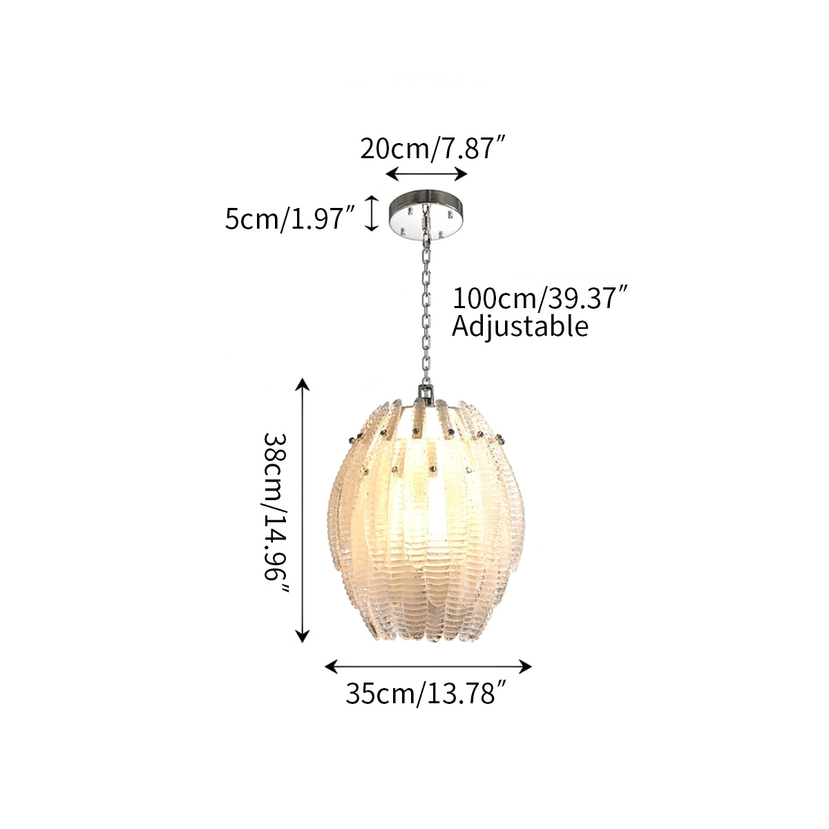 Antizer Creative Pinecone Glass Pendant Light