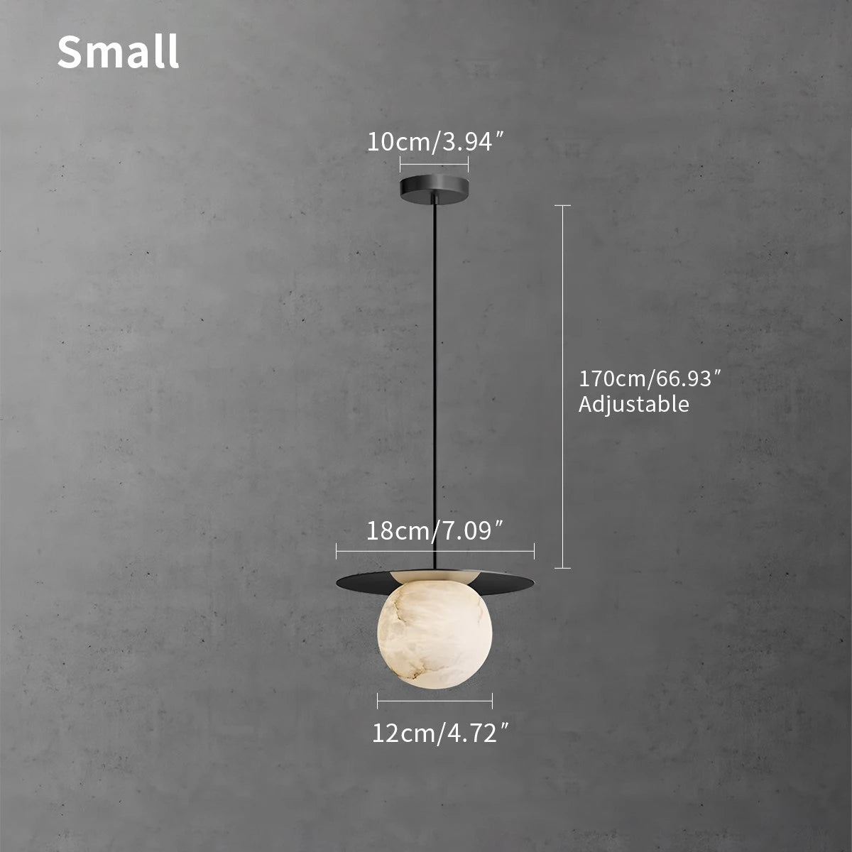 Antizer Luxury Spherical Natural Spanish Alabaster Pendant Light