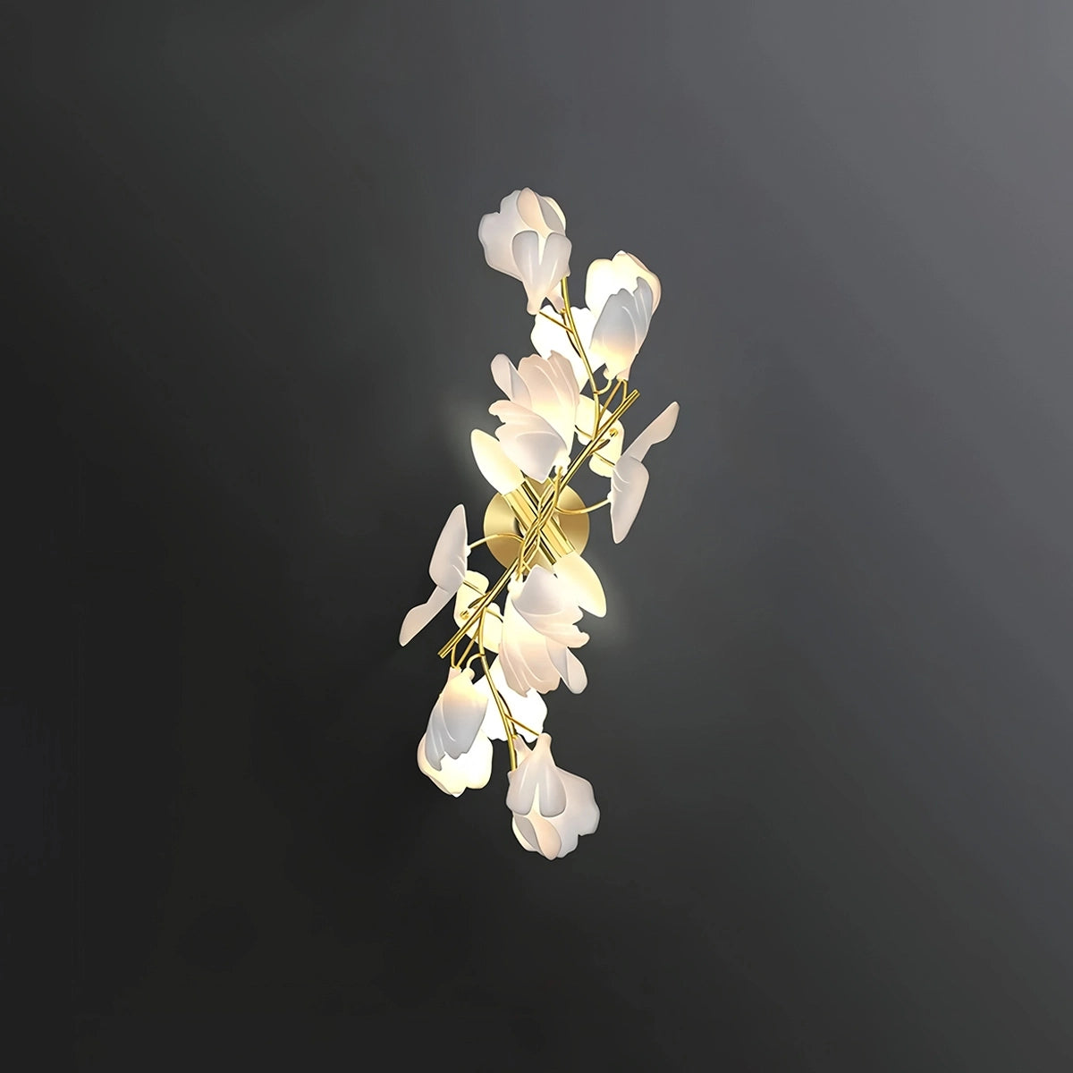Antizer Ginkgo Flowers Wall Lamp for Living Room Gold Small