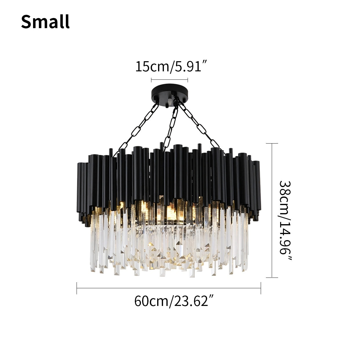 Antizer Mystique Black Crystal LED Chandelier