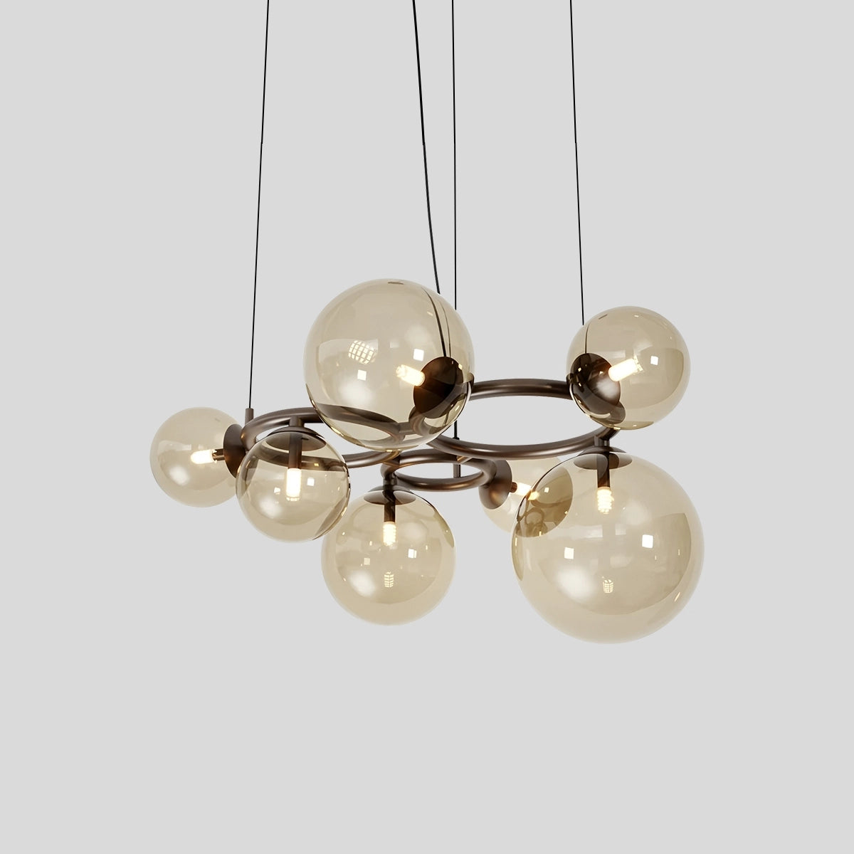 Antizer Luxurious Single-Tone Glass Spheres Chandelier