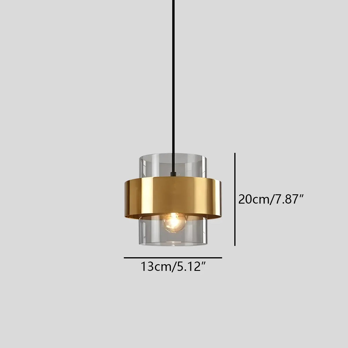 Antizer Azenor Cylindrical Glass Pendant Light for Bedroom