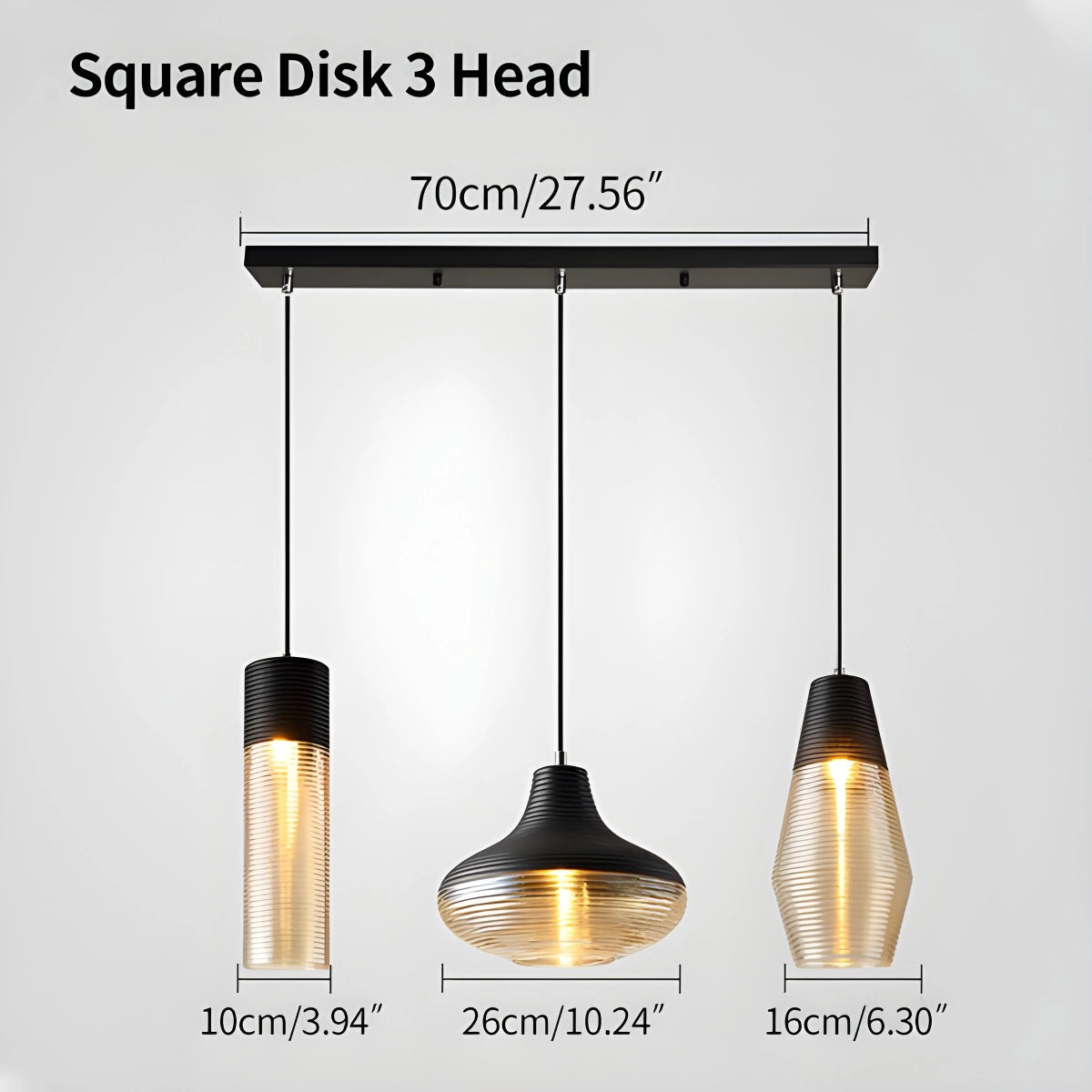 Antizer Industrial Style Glass Pendant Light for Kitchen