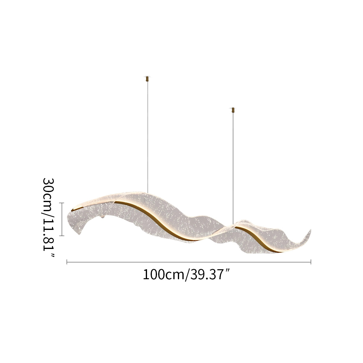 Antizer Modern LED Wave Acrylic Chandelier