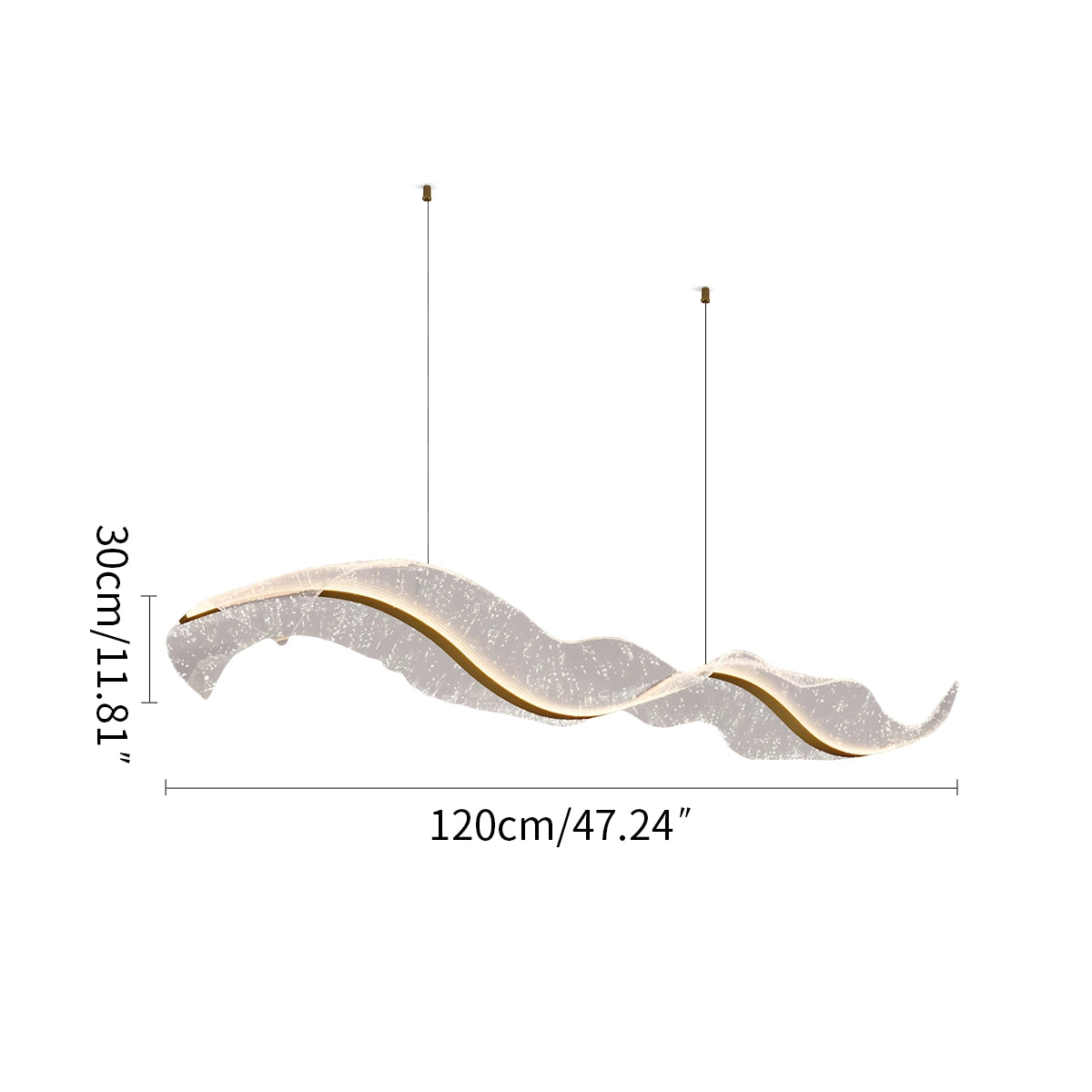Antizer Modern LED Wave Acrylic Chandelier