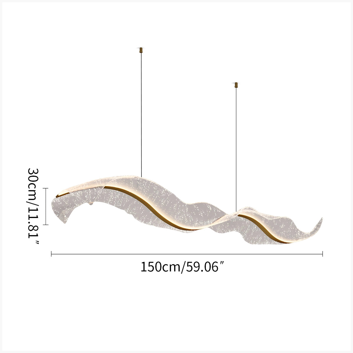Antizer Modern LED Wave Acrylic Chandelier