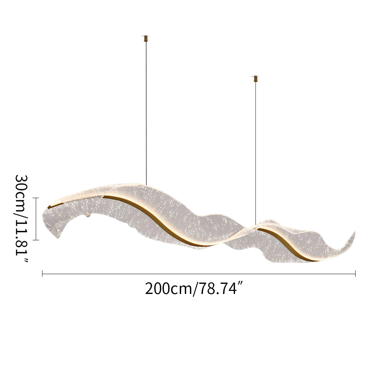 Antizer Modern LED Wave Acrylic Chandelier