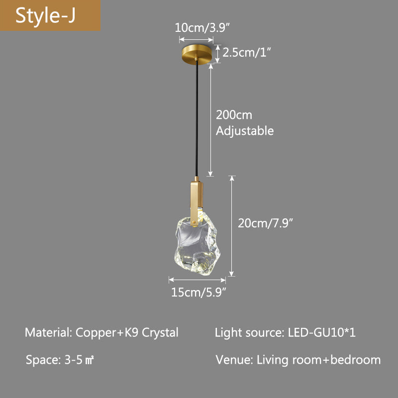 Copper Crystal Pendant Light