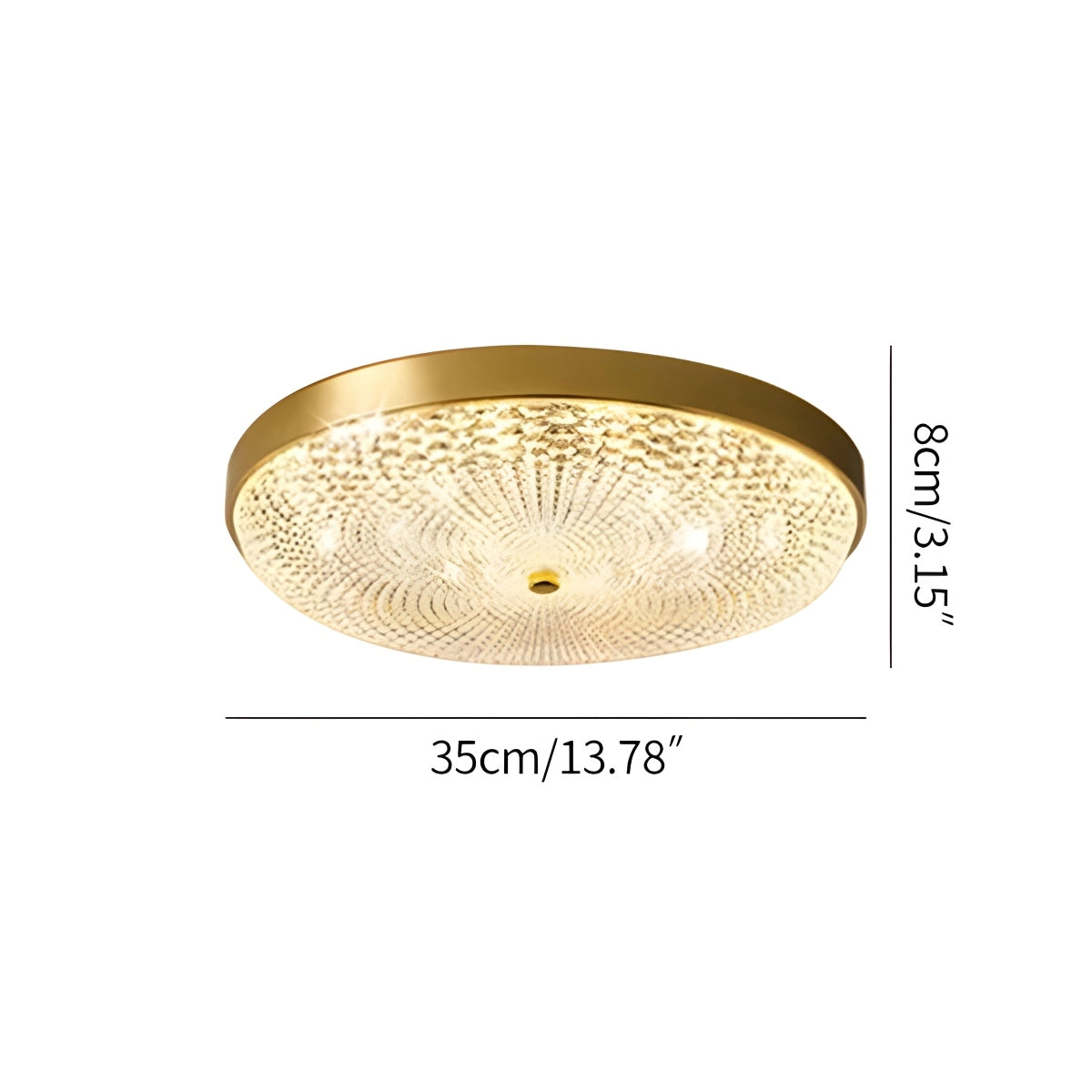 Antizer Ultrathin Circular Crystal Glass Ceiling Light