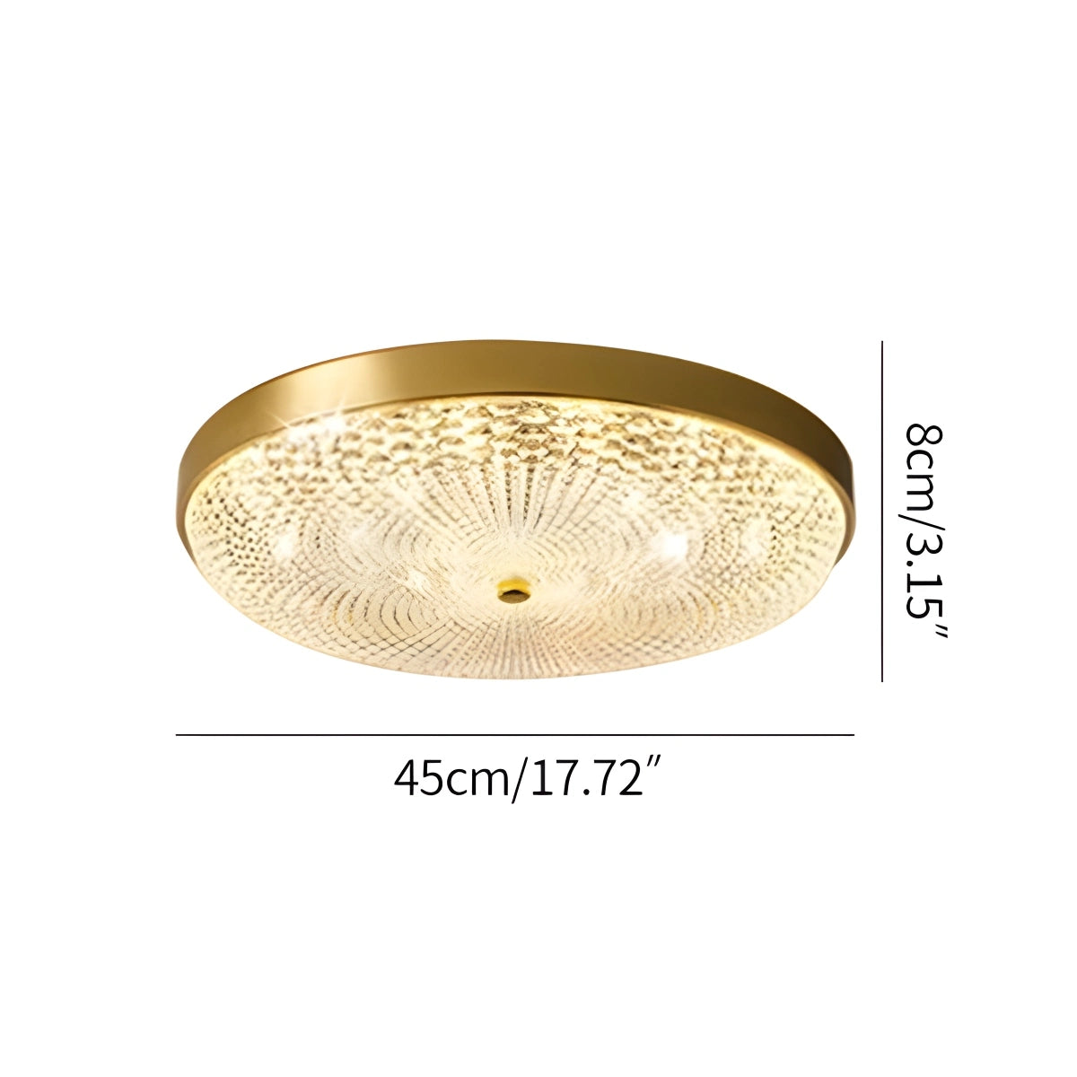 Antizer Crystal Glass Ceiling Light Ultrathin Circular