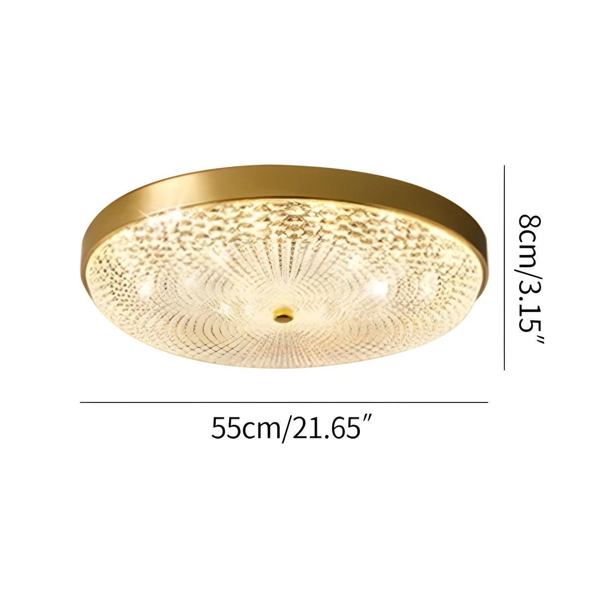 Antizer Crystal Glass Ceiling Light Ultrathin Circular