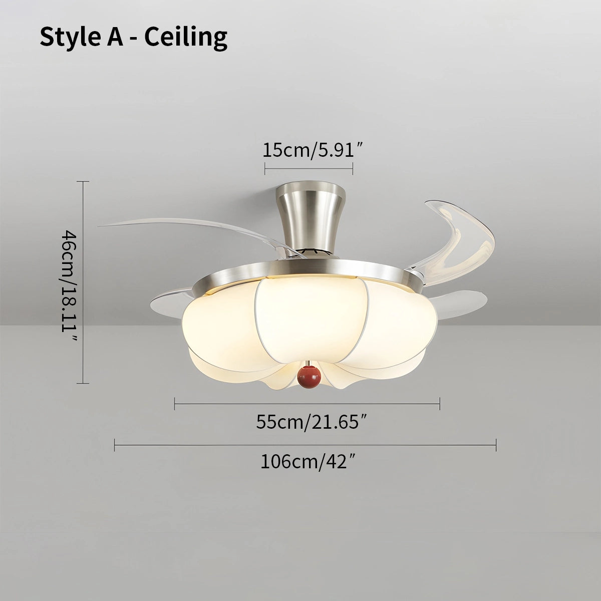 Antizer Retro Fabric Ceiling Fan Light for Dining Room