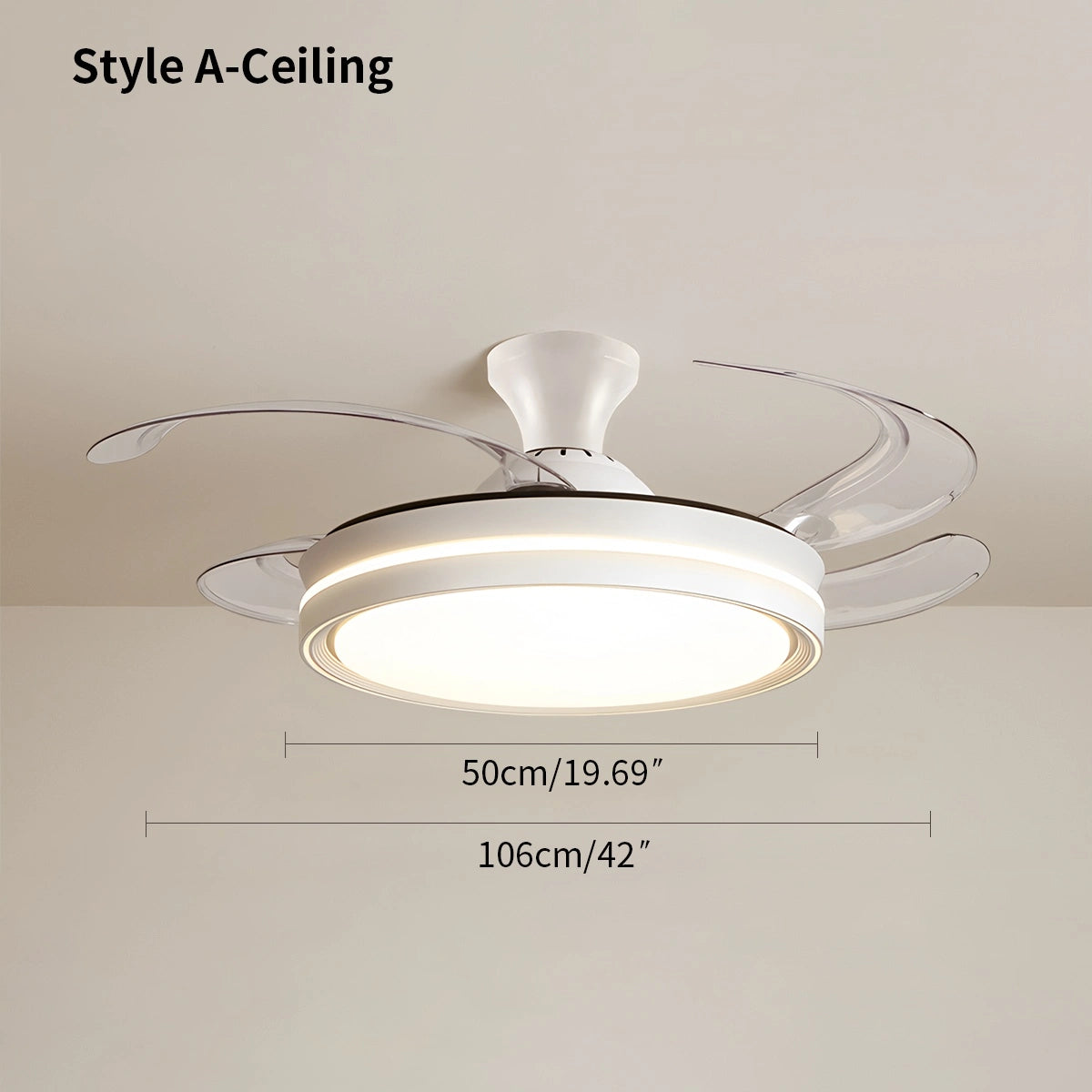 Antizer Modern Silent Remote Control Ceiling Fan with Light
