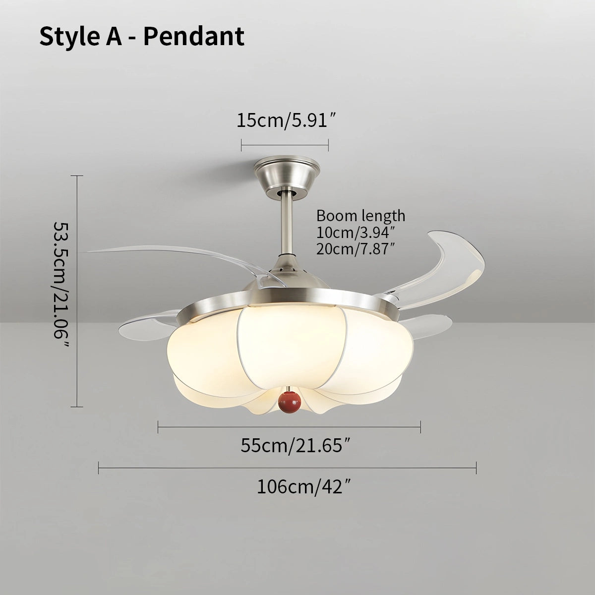 Antizer Retro Fabric Ceiling Fan Light for Dining Room