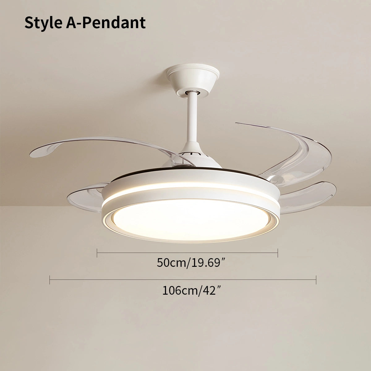 Antizer Modern Silent Remote Control Ceiling Fan with Light