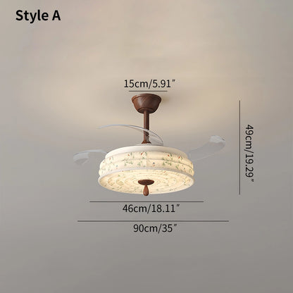 Antizer Fabric Silent Invisible Ceiling Fan Light