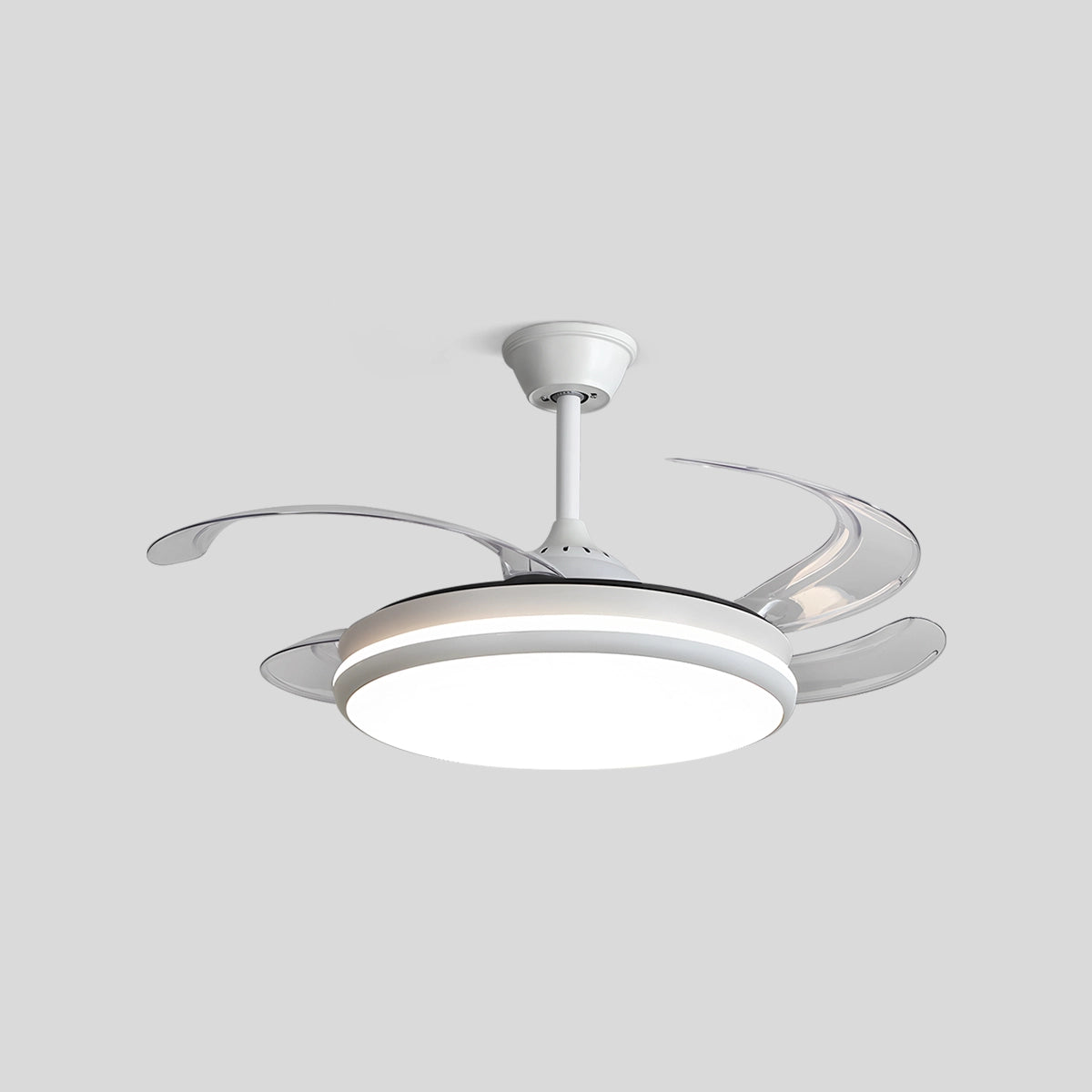 Antizer Modern Remote Ceiling Fan Light with Clear Blades