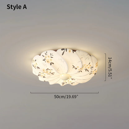 Antizer French Print Fabric Ceiling Lamp for Bedroom