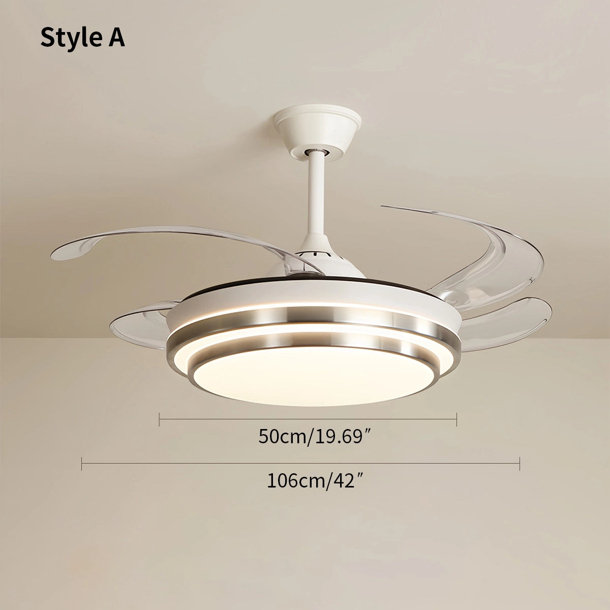 Antizer Modern White Ceiling Fan with Light