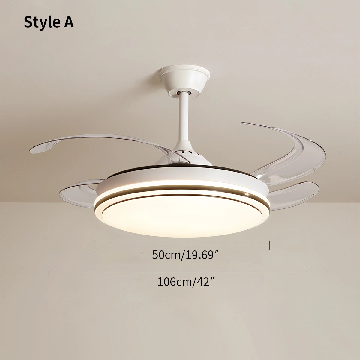 Antizer Modern Remote Control Ceiling Fan with LED Light