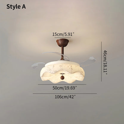 Antizer Fabric Retractable Ceiling Fan with LED Light