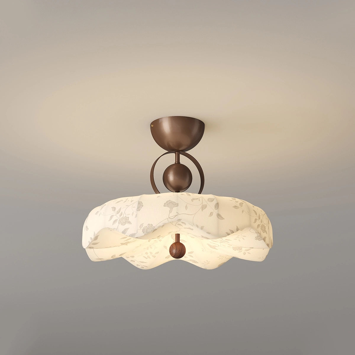Antizer Flower Fabric Cover Ceiling Lamp for Bedroom