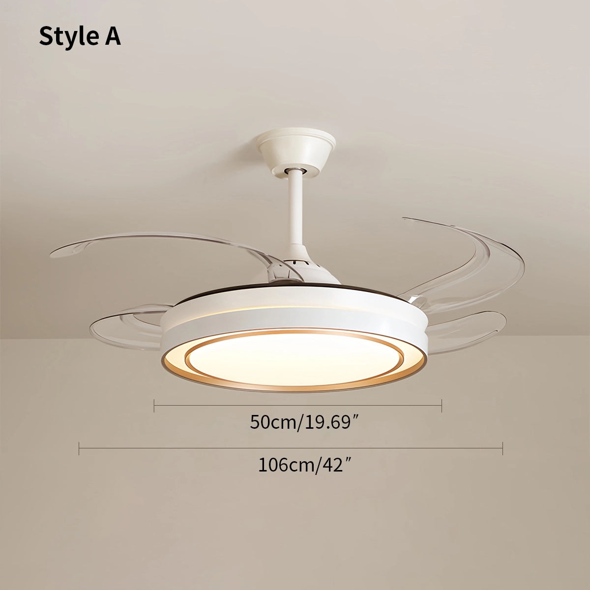 Antizer Modern Round Ceiling Fan Light with Remote Control