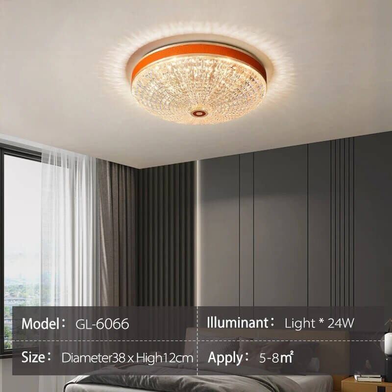 Crystal Glass Ceiling Light Ultrathin Circular