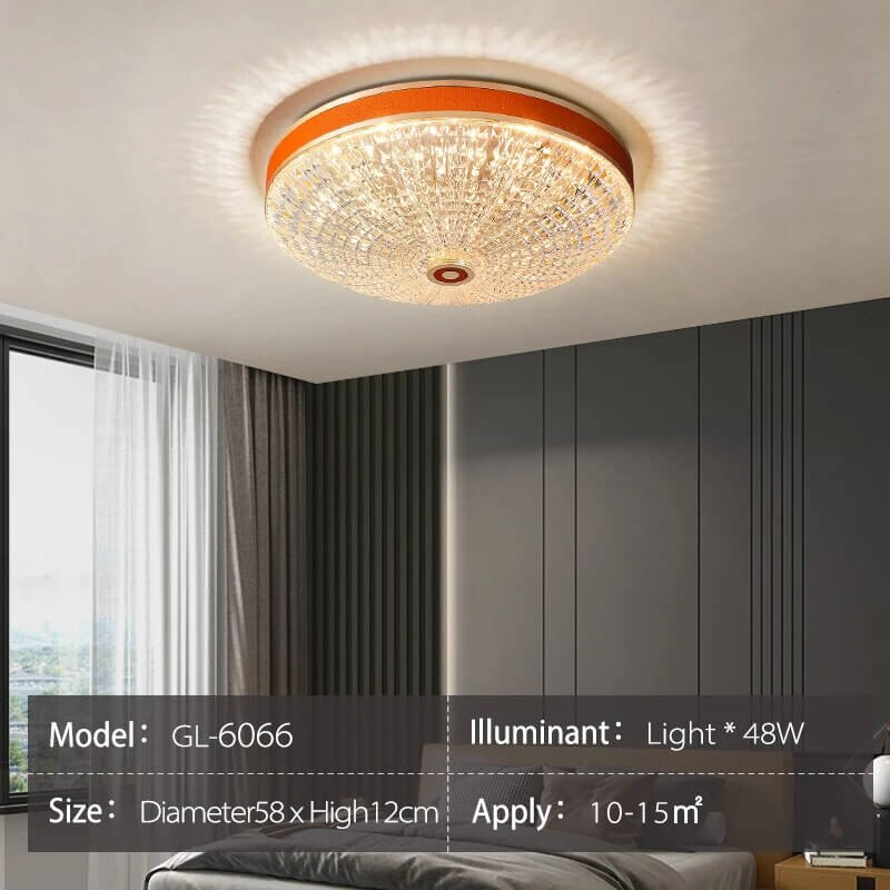 Crystal Glass Ceiling Light Ultrathin Circular