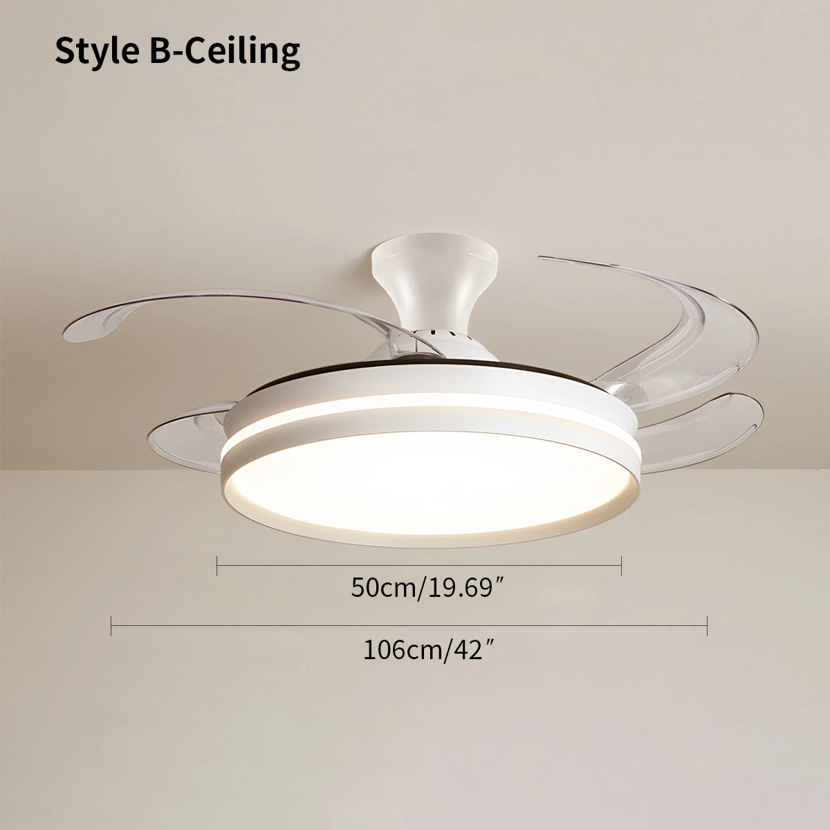 Antizer Modern Silent Remote Control Ceiling Fan with Light