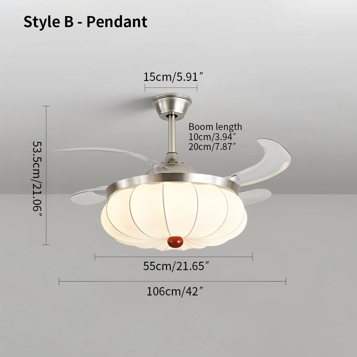 Antizer Retro Fabric Ceiling Fan Light for Dining Room