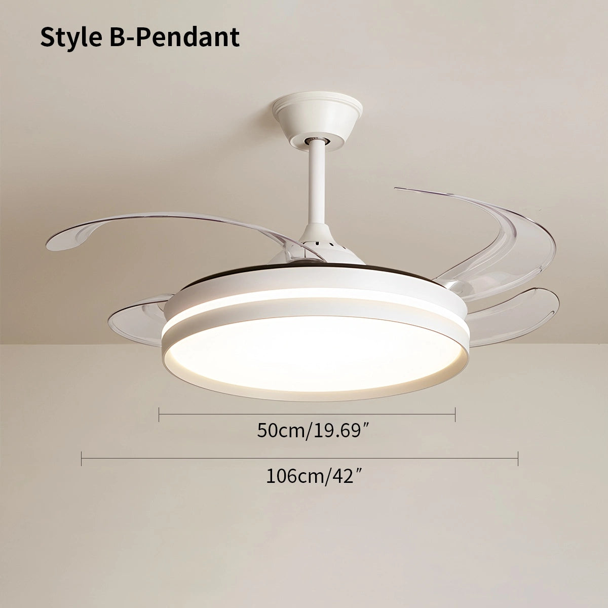 Antizer Modern Silent Remote Control Ceiling Fan with Light