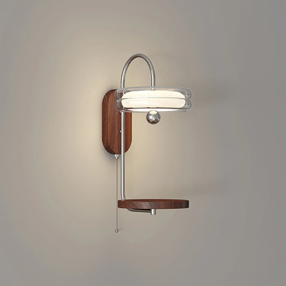 Antizer Round Glass Lampshade Wall Lamp with Tray