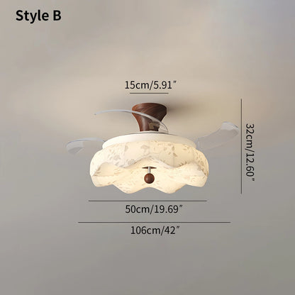 Antizer Fabric Retractable Ceiling Fan with LED Light