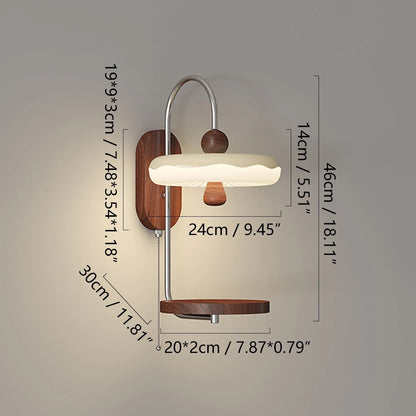 Antizer Cream Style Bedside Wall Lamp with Shelf