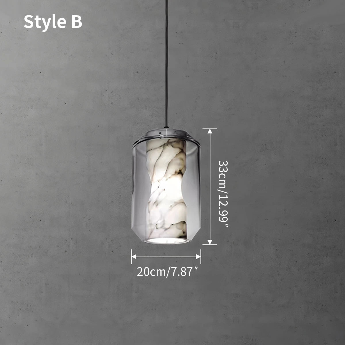 Antizer Modern Alabaster Glass Pendent Light for Bedroom