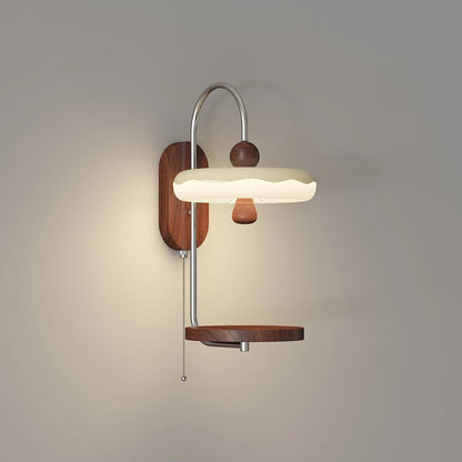 Antizer Cream Style Bedside Wall Lamp with Shelf