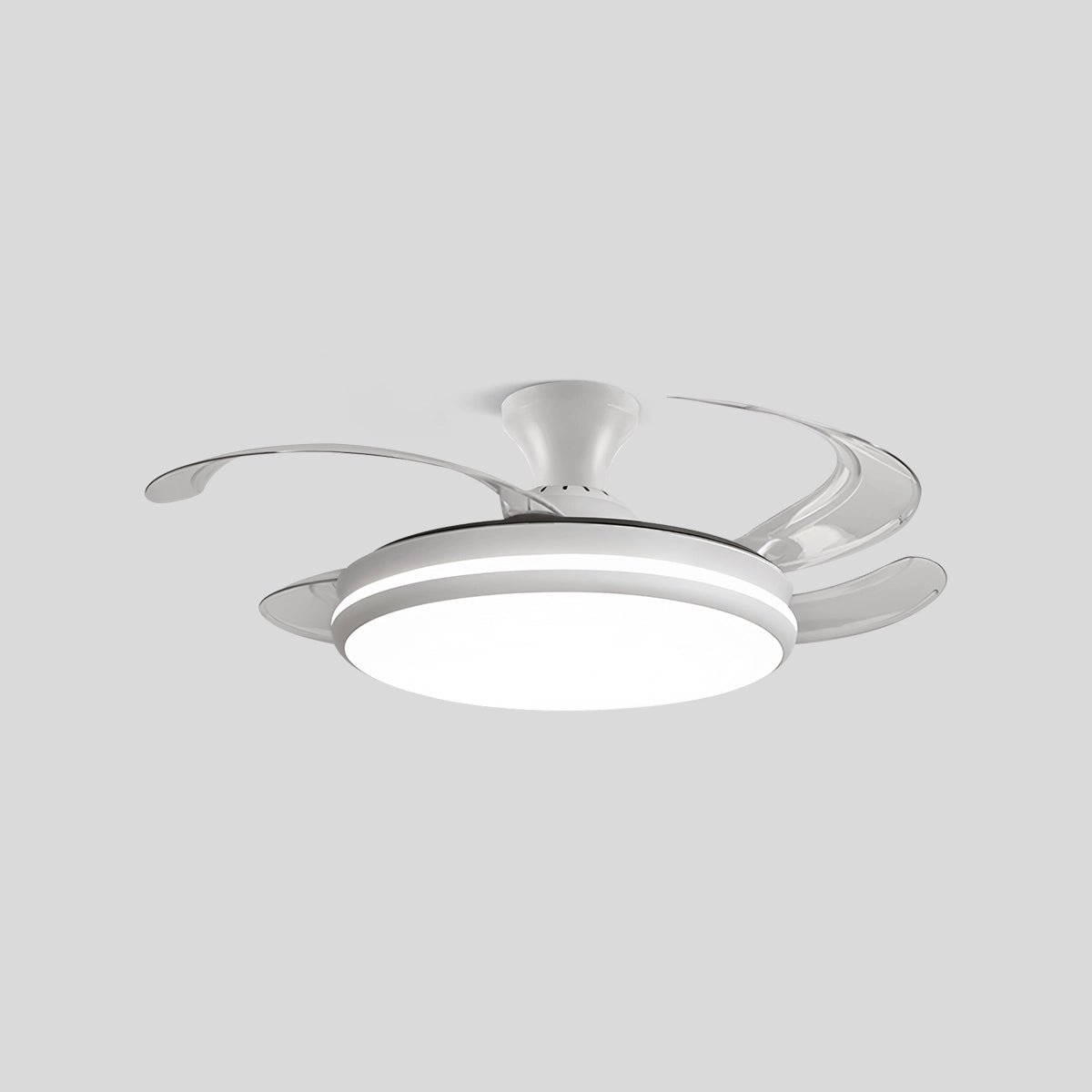 Antizer Modern Remote Ceiling Fan Light with Clear Blades