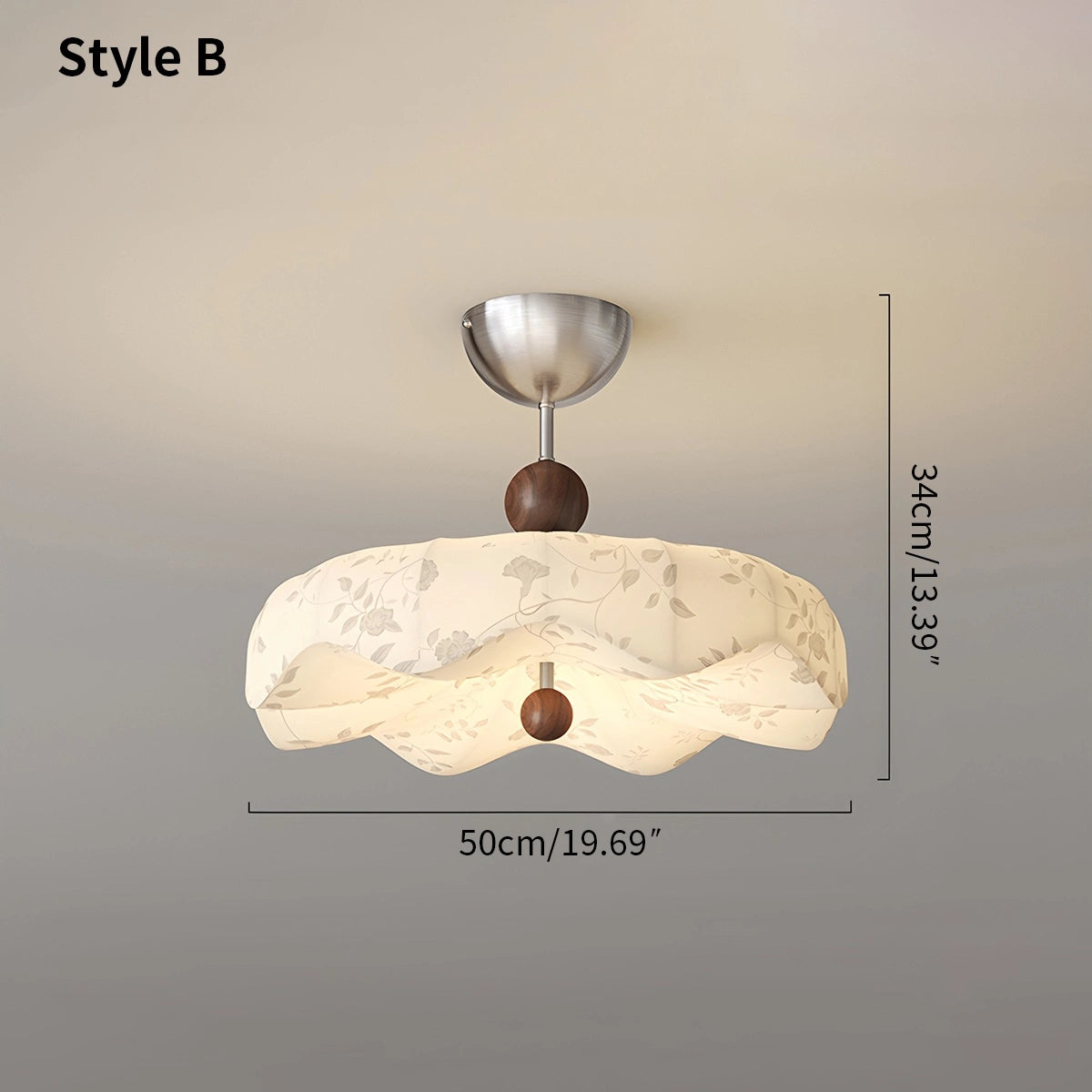 Antizer Flower Fabric Cover Ceiling Lamp for Bedroom