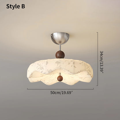 Antizer Flower Fabric Cover Ceiling Lamp for Bedroom