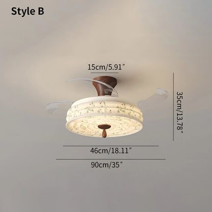 Antizer Fabric Silent Invisible Ceiling Fan Light