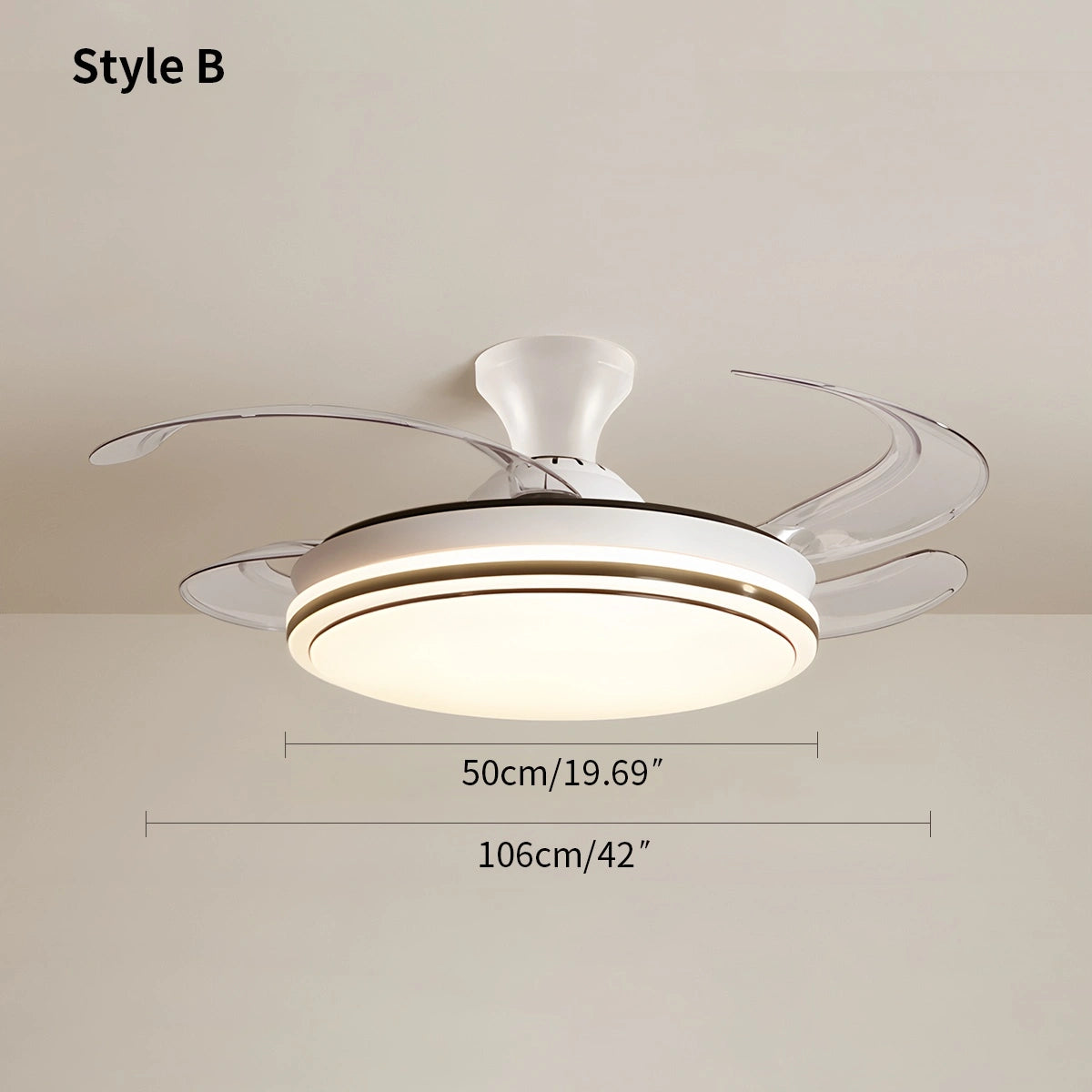 Antizer Modern Remote Control Ceiling Fan with LED Light